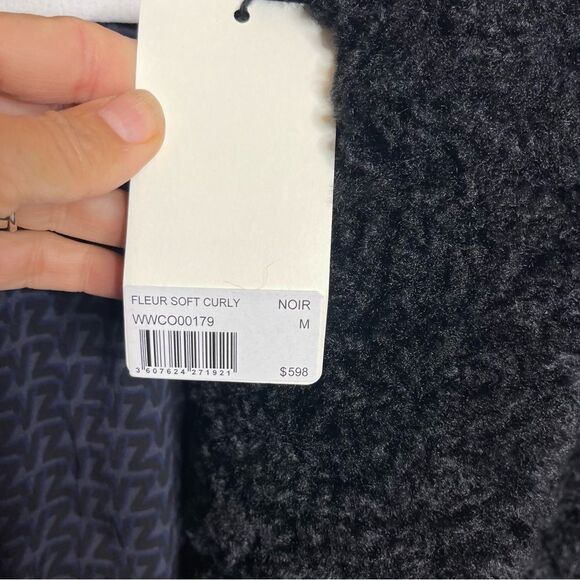 $498 ZADIG &VOLTAIRE WOMEN'S JACKET/ COAT TEDDY SOFT Fleur Soft Black NWT - Picture 14 of 15